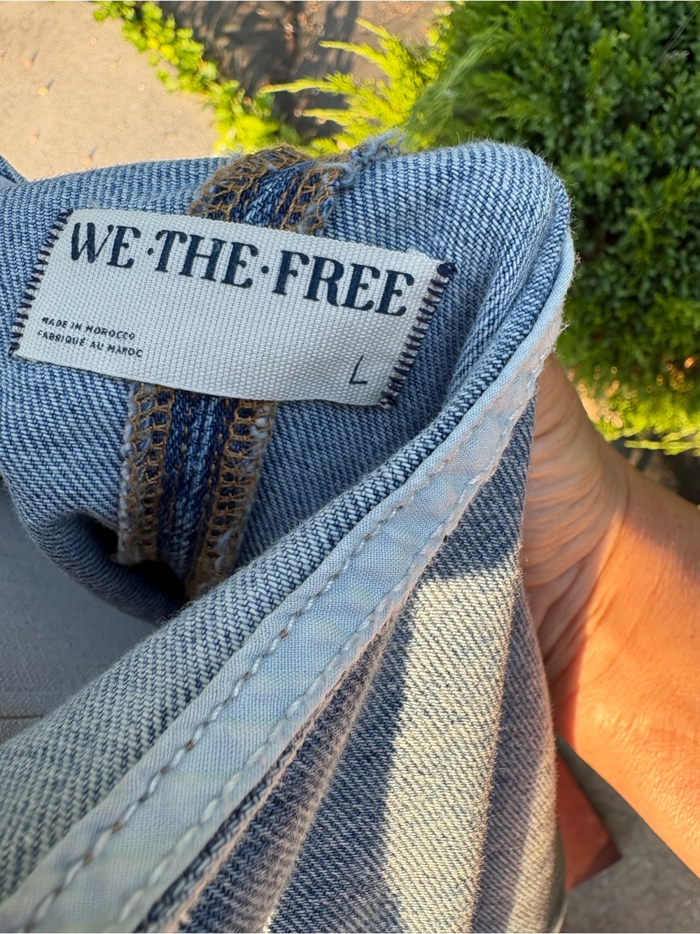 Free People We The Free High Roller Skirtall Denim Dress Size L. NWOT - Picture 2 of 8